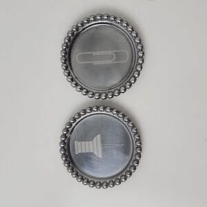 Mud Pie Tack and Paperclip Round Tray Silver